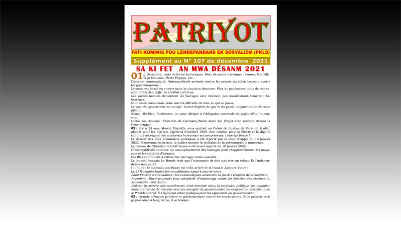 Supplément de Patriyot 107 de décembre 2021