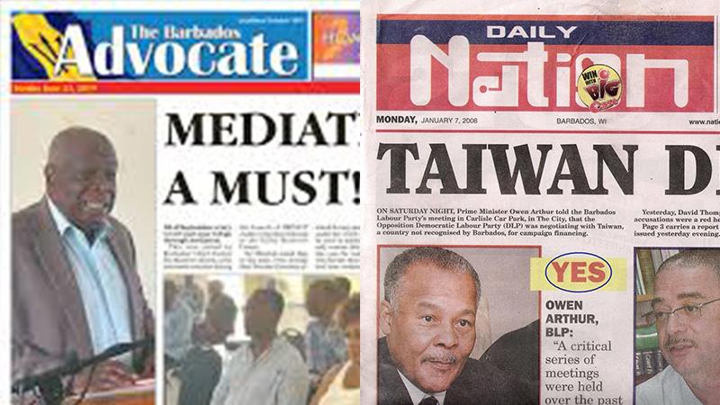 Le "Barbados Advocate" et le "Daily Nation", les deux quotidiens de Barbade