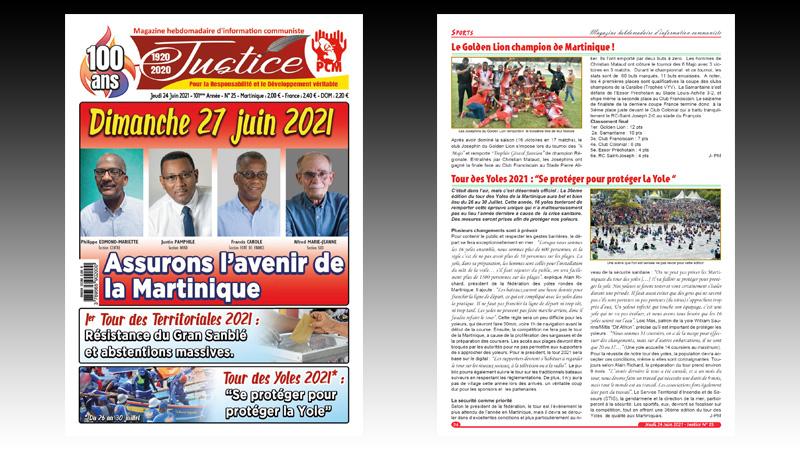Dimanche 27 juin, Assurons l’avenir de la Martinique en votant massivement pour le Gran Sanblé