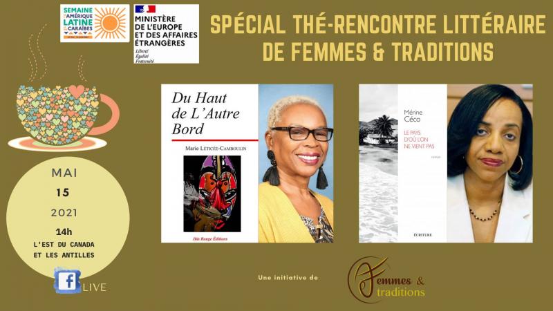 Echange littéraire en live (Facebook) entre Corinne Mencé-Caster et Akosua Fadhili Afrika le 15 mai