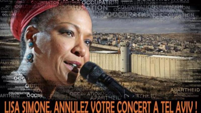 Lettre de BDS France à Lisa Simone: Annulez votre concert à Tel Aviv!