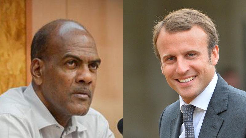 O presidente da Martinica (S. Letchimy) en accord avec le président de la France (E. Macron) sur la vaccination